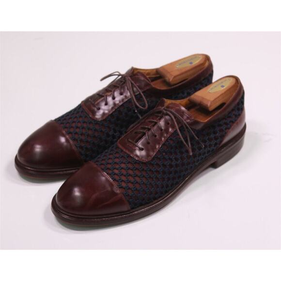 Paul Smith Oxblood Captoe Netted Oxford Leather Dress Shoes Eu 43 - US 10 - Picture 2 of 13